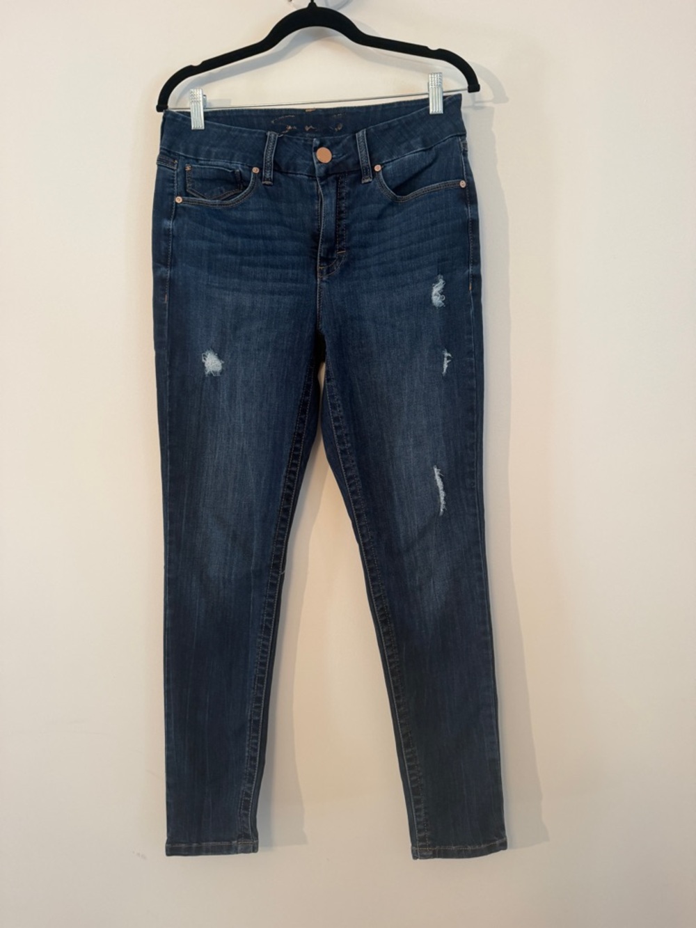 Seven Dark Blue Women's Distressed Skinny Jeans